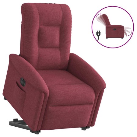 Sillón eléctrico reclinable elevable de tela rojo tinto en Sillones | Comprar online en Foru.es