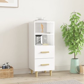 Aparador de madera contrachapada blanco brillante 34,5x34x90 cm de vidaXL, Aparadores - Ref: Foro24-812363, Precio: 64,60 €, ...