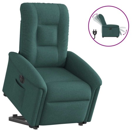 Sillón eléctrico reclinable elevable de tela verde oscuro en Sillones | Comprar online en Foru.es