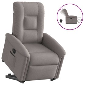 Sillón eléctrico reclinable elevable de tela gris taupe en Sillones | Comprar online en Foru.es