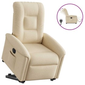 Sillón eléctrico reclinable elevable de tela color crema en Sillones | Comprar online en Foru.es