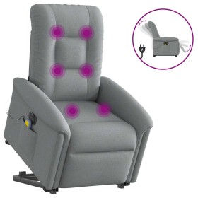 Sillón de masaje eléctrico reclinable elevable tela gris claro en Sillones | Comprar online en Foru.es