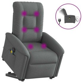 Sillón de masaje eléctrico reclinable elevable tela gris oscuro en Sillones | Comprar online en Foru.es