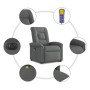 Sillón de masaje eléctrico reclinable elevable tela gris oscuro en Sillones | Comprar online en Foru.es