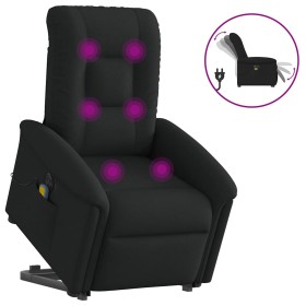 Sillón de masaje eléctrico reclinable elevable tela negro en Sillones | Comprar online en Foru.es