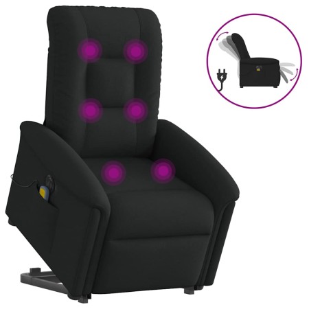 Sillón de masaje eléctrico reclinable elevable tela negro en Sillones | Comprar online en Foru.es