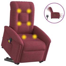 Sillón de masaje eléctrico reclinable elevable tela rojo tinto en Sillones | Comprar online en Foru.es