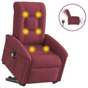 Sillón de masaje eléctrico reclinable elevable tela rojo tinto en Sillones | Comprar online en Foru.es