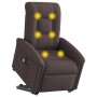 Sillón masaje eléctrico reclinable elevable tela marrón oscuro en Sillones | Comprar online en Foru.es