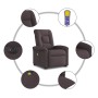 Sillón masaje eléctrico reclinable elevable tela marrón oscuro en Sillones | Comprar online en Foru.es