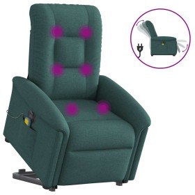 Sillón masaje eléctrico reclinable elevable tela verde oscuro en Sillones | Comprar online en Foru.es