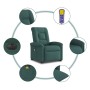 Sillón masaje eléctrico reclinable elevable tela verde oscuro en Sillones | Comprar online en Foru.es