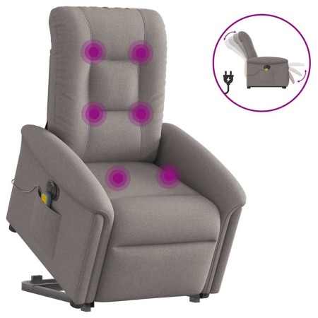 Sillón de masaje eléctrico reclinable elevable tela taupé en Sillones | Comprar online en Foru.es