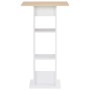 Mesa alta de bar blanco y roble Sonoma 60x60x110 cm en Mesas de comedor | Comprar online en Foru.es