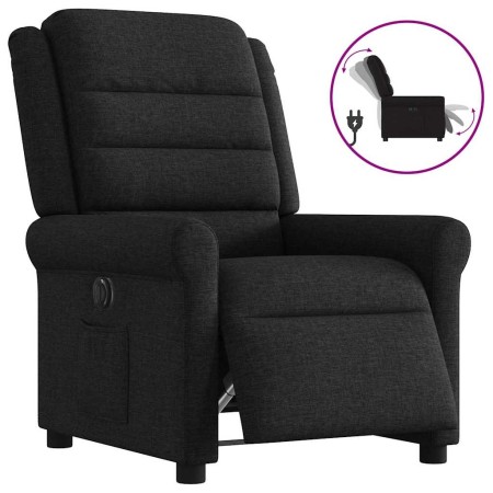Sillón reclinable eléctrico de tela negro en Sillones | Comprar online en Foru.es