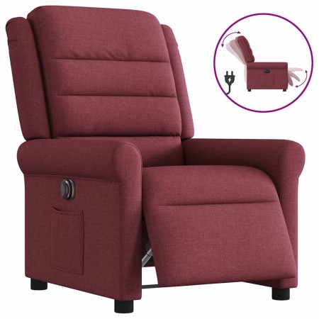 Sillón reclinable eléctrico tela rojo tinto en Sillones | Comprar online en Foru.es