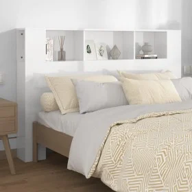 Mueble cabecero blanco brillante 160x18,5x104,5 cm de vidaXL, Cabeceros y pies de cama - Ref: Foro24-811940, Precio: 68,28 €,...