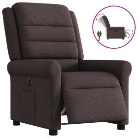 Sillón reclinable eléctrico tela marrón oscuro en Sillones | Comprar online en Foru.es