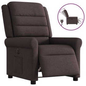 Sillón reclinable eléctrico tela marrón oscuro en Sillones | Comprar online en Foru.es