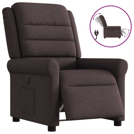 Sillón reclinable eléctrico tela marrón oscuro en Sillones | Comprar online en Foru.es