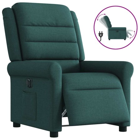 Sillón reclinable eléctrico tela verde oscuro en Sillones | Comprar online en Foru.es