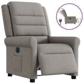 Sillón reclinable eléctrico tela gris taupé en Sillones | Comprar online en Foru.es