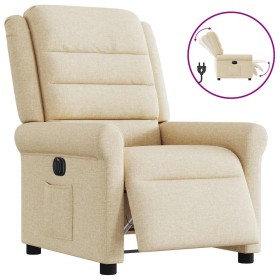 Sillón reclinable eléctrico de tela crema en Sillones | Comprar online en Foru.es