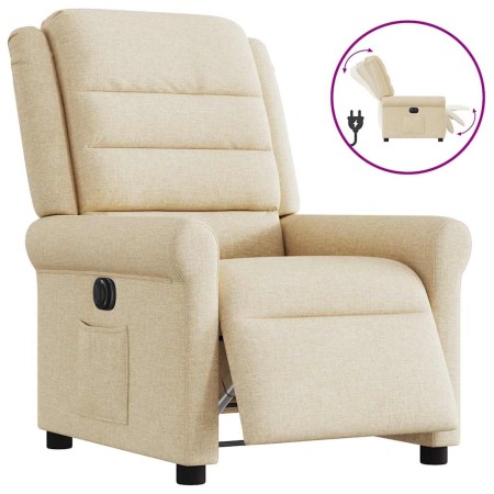 Sillón reclinable eléctrico de tela crema en Sillones | Comprar online en Foru.es
