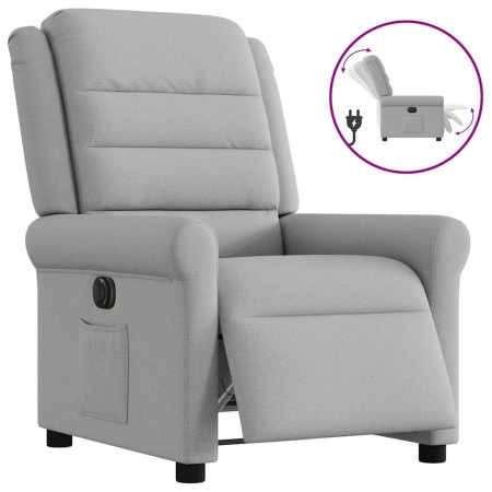 Sillón reclinable eléctrico de tela gris nube en Sillones | Comprar online en Foru.es