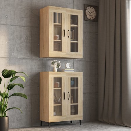 Armario colgante de pared roble Sonoma 69,5x34x90 cm de vidaXL, Aparadores - Ref: Foro24-812288, Precio: 84,85 €, Descuento: %