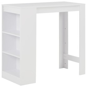 Mesa alta de cocina con estantería blanco 110x50x103 cm en Mesas de comedor | Comprar online en Foru.es