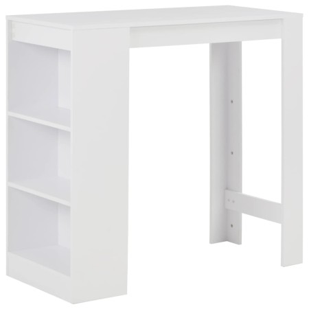 Mesa alta de cocina con estantería blanco 110x50x103 cm en Mesas de comedor | Comprar online en Foru.es