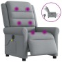Sillón reclinable de masaje eléctrico tela gris claro en Sillones | Comprar online en Foru.es