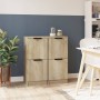 Aparadores 2 uds madera contrachapada roble Sonoma 30x30x70 cm de vidaXL, Aparadores - Ref: Foro24-811176, Precio: 71,17 €, D...