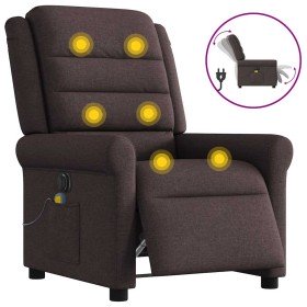 Sillón reclinable de masaje eléctrico tela marrón oscuro en Sillones | Comprar online en Foru.es