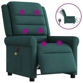 Sillón reclinable de masaje eléctrico tela verde oscuro en Sillones | Comprar online en Foru.es