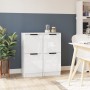 Aparadores 2 uds madera contrachapada blanco brillo 30x30x70 cm de vidaXL, Aparadores - Ref: Foro24-811182, Precio: 96,75 €, ...