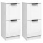 Aparadores 2 uds madera contrachapada blanco brillo 30x30x70 cm de vidaXL, Aparadores - Ref: Foro24-811182, Precio: 96,75 €, ...
