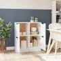Aparadores 2 uds madera contrachapada blanco brillo 30x30x70 cm de vidaXL, Aparadores - Ref: Foro24-811182, Precio: 94,66 €, ...