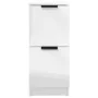Aparadores 2 uds madera contrachapada blanco brillo 30x30x70 cm de vidaXL, Aparadores - Ref: Foro24-811182, Precio: 94,66 €, ...