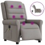 Sillón reclinable de masaje eléctrico tela gris taupe en Sillones | Comprar online en Foru.es