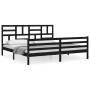 Estructura de cama con cabecero madera maciza negro 200x200 cm de vidaXL, Camas y somieres - Ref: Foro24-3194920, Precio: 170...