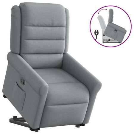 Sillón reclinable elevable de tela gris claro en Sillones | Comprar online en Foru.es