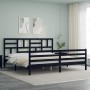 Estructura de cama con cabecero madera maciza negro 200x200 cm de vidaXL, Camas y somieres - Ref: Foro24-3194920, Precio: 170...