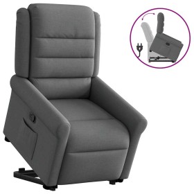 Sillón reclinable elevable de tela gris oscuro en Sillones | Comprar online en Foru.es