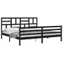 Estructura de cama con cabecero madera maciza negro 200x200 cm de vidaXL, Camas y somieres - Ref: Foro24-3194920, Precio: 170...