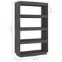 Estantería/divisor de espacios madera pino gris 80x35x135 cm de vidaXL, Librerías y estanterías - Ref: Foro24-810891, Precio:...