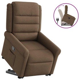 Sillón reclinable elevable de tela marrón en Sillones | Comprar online en Foru.es