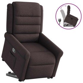 Sillón reclinable elevable tela marrón oscuro en Sillones | Comprar online en Foru.es