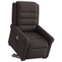 Sillón reclinable elevable tela marrón oscuro en Sillones | Comprar online en Foru.es